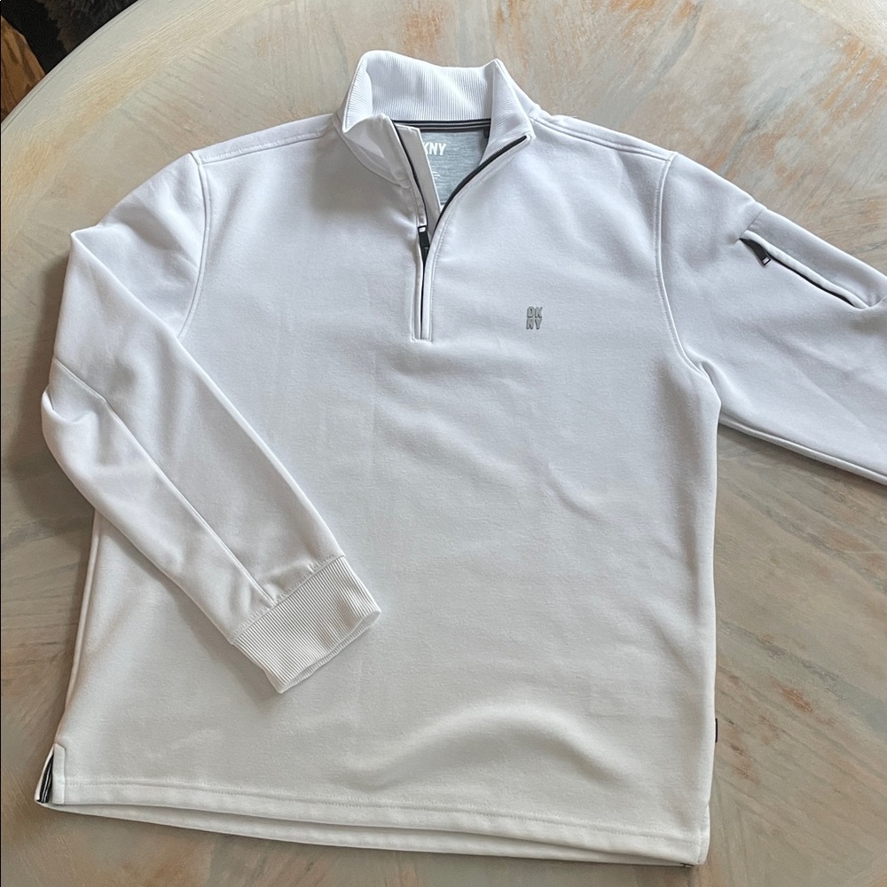 DKNYC White Zip Up Men's Sweater